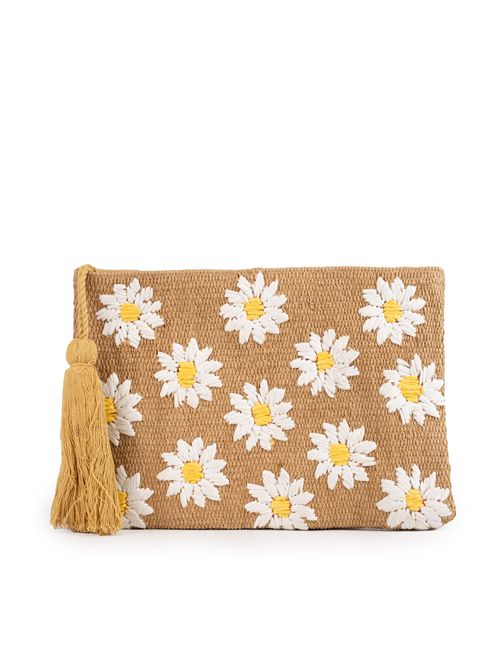 Pochette Straw Pouch Mc2 Saint Barth | STRAW POUCH00160H DAISY 12 EMB